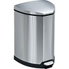 Safco Stainless Steel Step Trash Can, 4 Gallon, Black (9685SS)