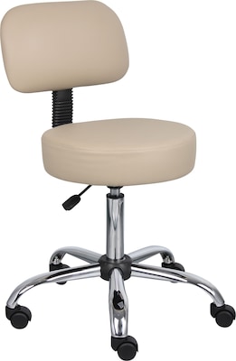 Boss® B245 Series Medical Stool with Back, Beige