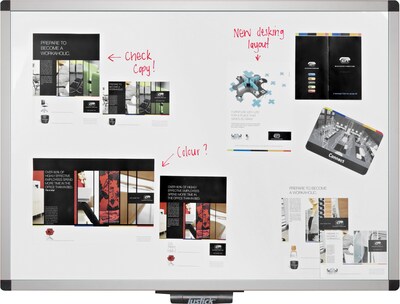 Justick Electro-Adhesion Dry-Erase Whiteboard, Aluminum Frame, 48 x 36 (JL507-S)
