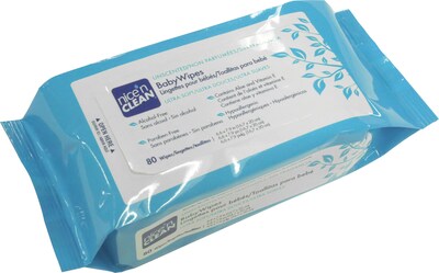 Nice Pak® Unscented Baby Wipes, 80 wipes, 12/Box