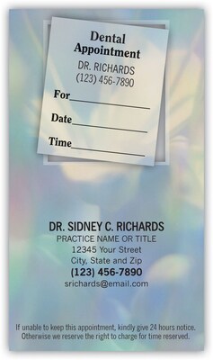 Medical Arts Press® Dual-Imprint Peel-Off Sticker Appointment Cards; Premium, Muted Blues