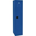 Single tier locker, recessed handle, 15x18x66, blue