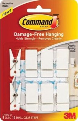 Command Decorative White Spring Hooks 8 Pk Quill Com