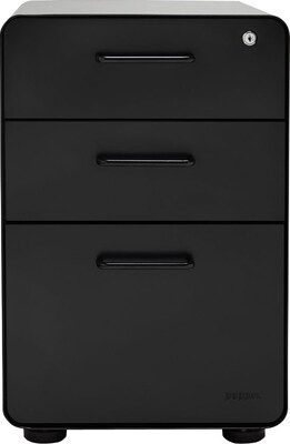 Stow 3-Drawer File Cabinet, Black