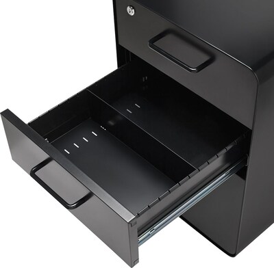 Stow 3-Drawer File Cabinet, Black