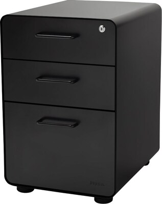 Stow 3-Drawer File Cabinet, Black