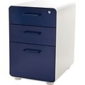 Stow 3-Drawer File Cabinet, White + Navy