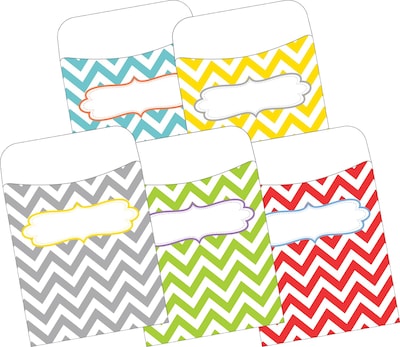 Barker Creek Library Pockets, Beautiful Chevron, 30/Pack