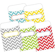 Barker Creek Library Pockets, Beautiful Chevron, 30/Pack