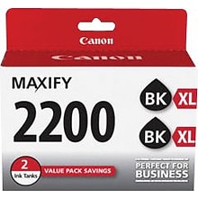 Canon PGI-2200XL Black High Yield Ink Cartridge, 2/Pack (9255B006)