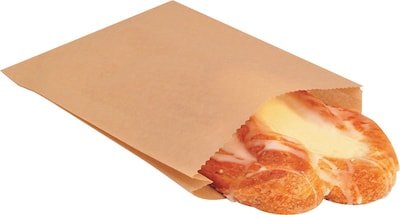 Nk25 Ecocraft Grease-Resistant Sandwich Bag, 6 1/2 x 1 x 8, Natural, 2,000/Carton