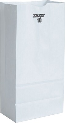 10# Paper Bag, 35-Lb Base Weight, White, 6-5/16 X 4-3/16 X 13-3/8, 500-Bundle