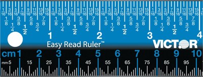 Victor Technology Easy Read Stainless Steel Ruler, Standard/Metric