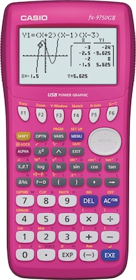 Casio FX-9750GII Graphing Calculator, Pink (FX9750GII-PK)