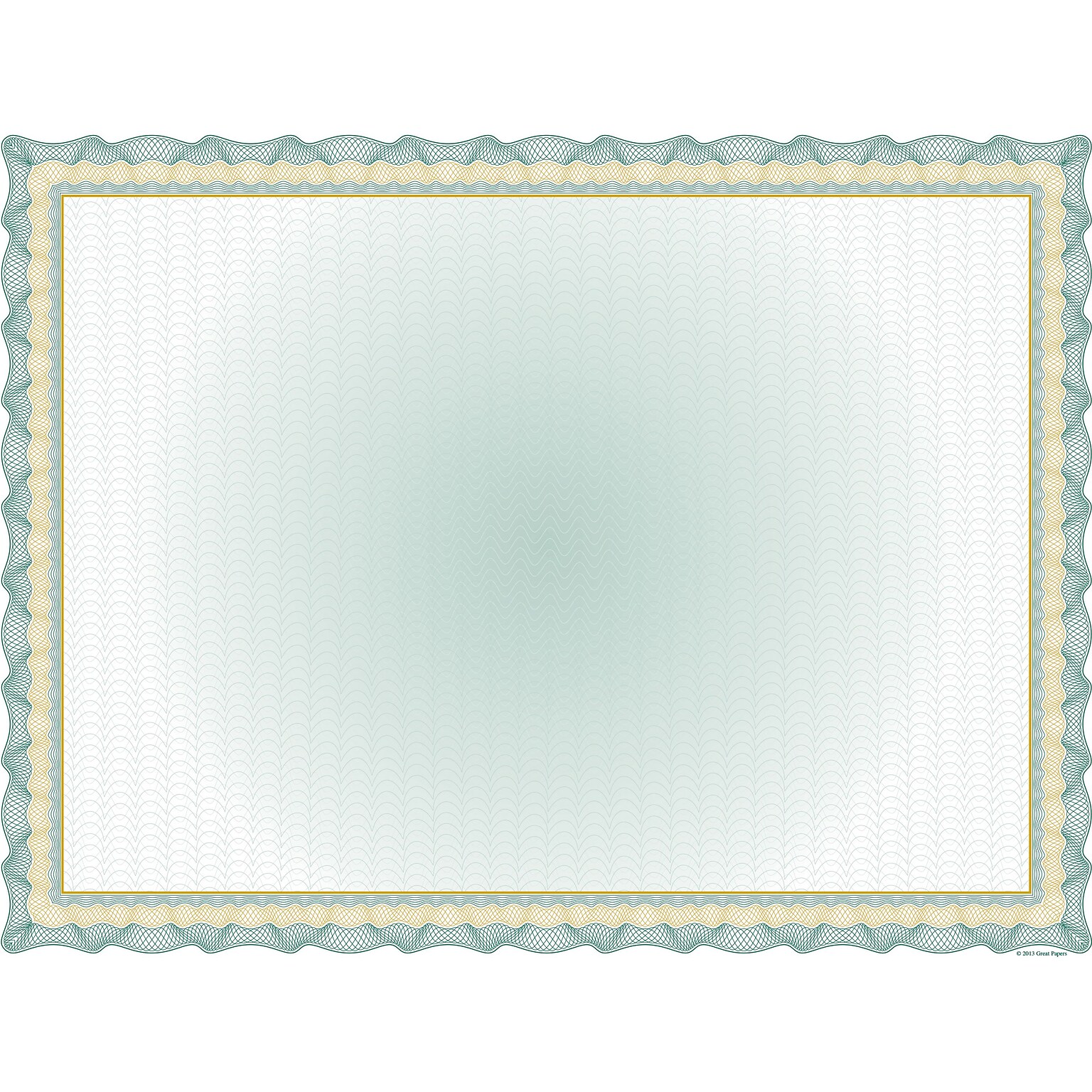 Great Papers® Twisty Graph Green Foil Certificate, 30/Pack