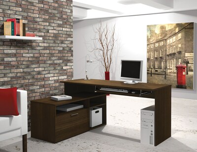 Bestar® Modula Collections in Tuxedo; L-Desk