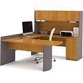 Bestar® Executive Office Collection in Cappuccino Cherry Finish; U-Shaped Workstation