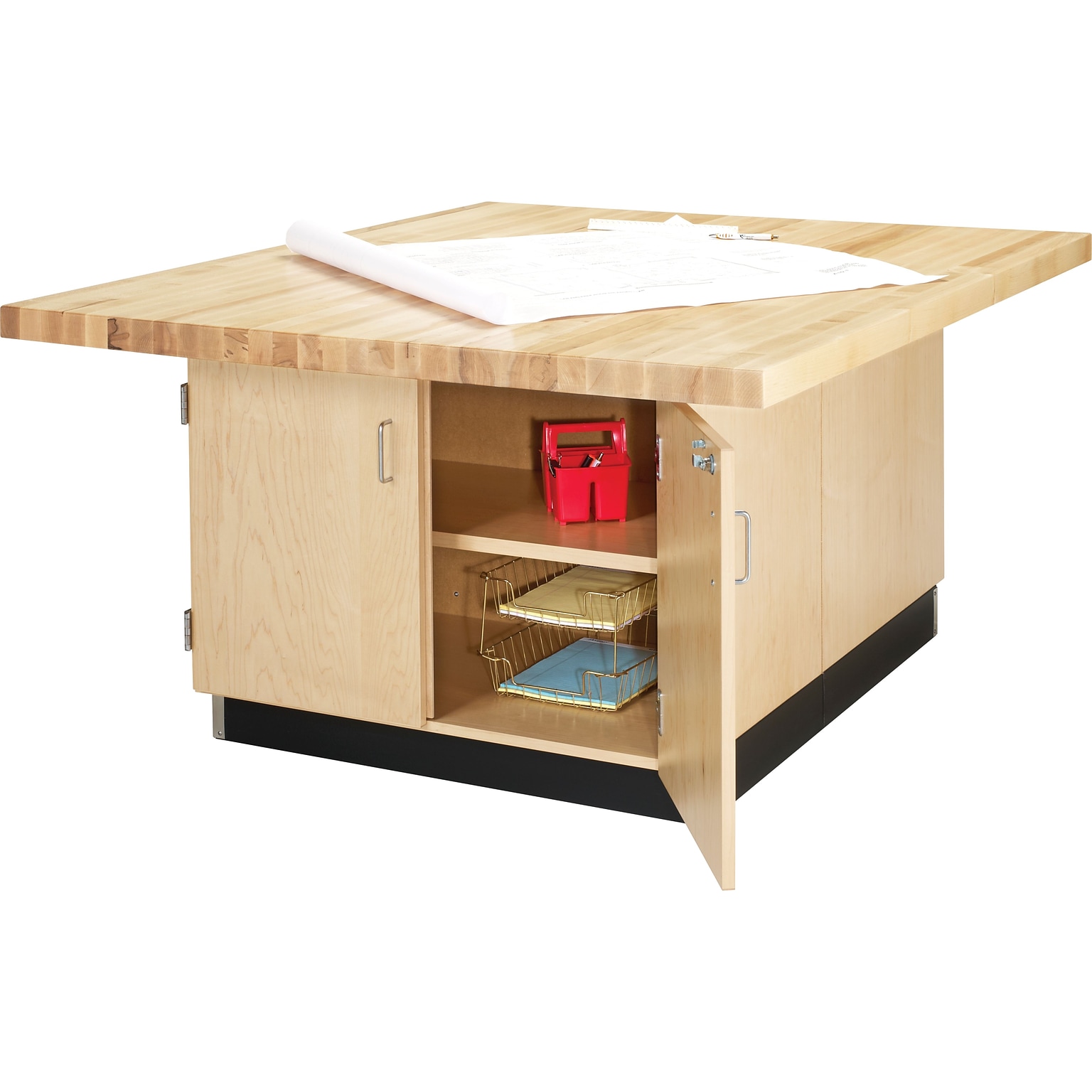 Diversified Woodcrafts 4-Station Workbench with 4 Vises, 32 x 64 x 54, Maple (WW33-4V)
