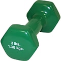 3lb Green Vinyl Coated Cast Iron Dumbbell