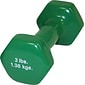 Cando® Vinyl Coated Cast Iron Dumbbell; Green, 3 lb., Individual