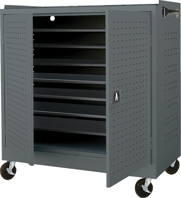 Mobile Laptop Security Cabinet, 46W Gray