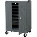 Mobile Laptop Security Cabinet, 36W Charcoal Paint