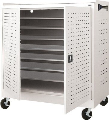 Mobile Laptop Security Cabinet, 36W White