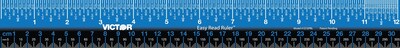 Victor Technology Easy Read Stainless Steel Ruler, Standard/Metric, 12, Blue