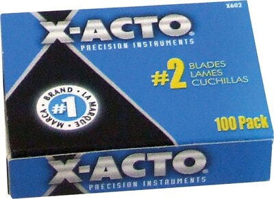 X-Acto #2 Bulk Pack Replacement Blade for X-Acto Knives, 100/Box (X602)