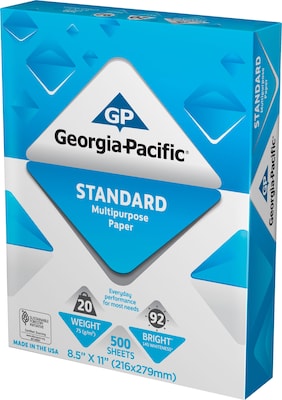 Georgia-Pacific® Copy &amp; Print Paper, 20lb. Weight, 92 Brightness, 8-1/2 ...