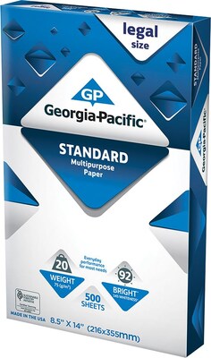 Georgia-Pacific Standard Multipurpose Paper, 8-1/2 x 14”, Legal Size (999844P9)