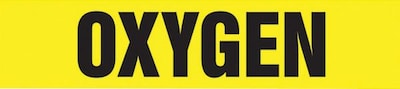 Accuform OXYGEN Self Stick Stock Pipe Marker For 2 1/2 - 6Dia. Pipe, Black/Yellow (RPK551SSD)