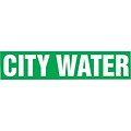 Accuform Signs® CITY WATER Self Stick Stock Pipe Marker For 2 1/2 - 6Dia. Pipe, White/Green, 1/Pk