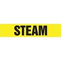 Accuform Signs® STEAM Self Stick Stock Pipe Marker For 3/4 - 1 1/4Dia. Pipe, Black/Yellow, 1/Pack