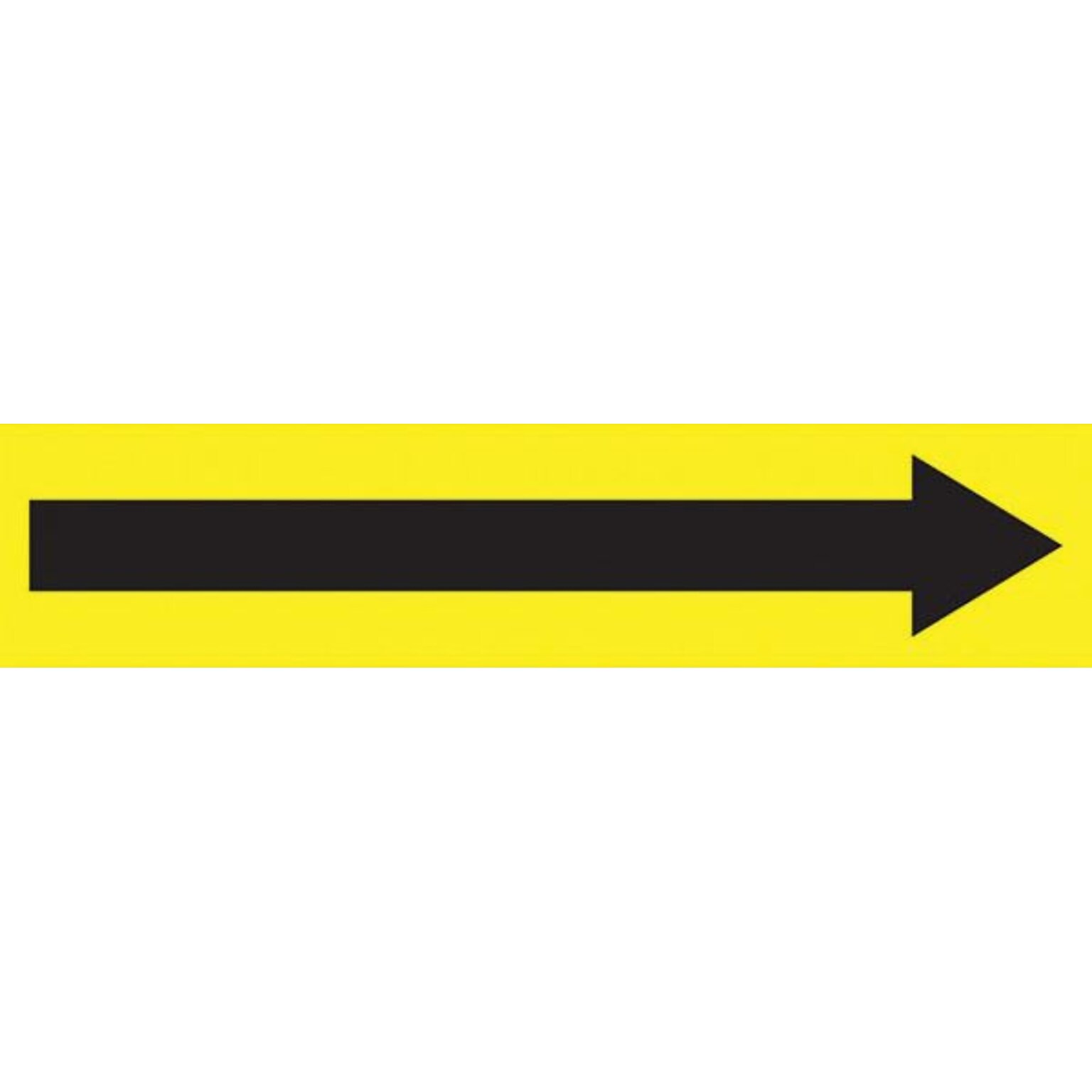 Accuform Signs Long Arrow Symbol Self Stick Stock Pipe Marker For 3/4 - 1 1/4Dia. Pipe, Black/Yellow