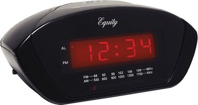 Equity by La Crosse Red 0.6 Inch LED AM/FM Clock radio (30111)