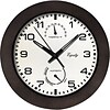 Equity by La Crosse 10 Inch IN/OUT Brown Wall Clock with Thermometer and Hygrometer (29005)