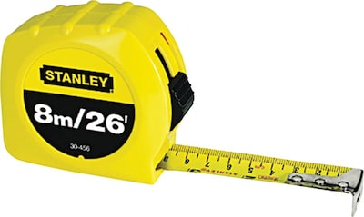 Stanley® Tape Rules, 1 x 26ft Blade, 8m