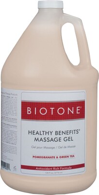 Biotone Healthy Benefits Massage Gel, Tea Scent, 1 Gallon Bottle, 6/Case (HBG1GCS)