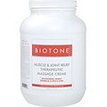 Biotone Muscle & Joint Relief Therapeutic Massage Creme, Clean Scent, 1 Gallon Jar, 4/Case (MJTMC1GCS)