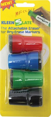 KleenSlate® Concepts Attachable Erasers; For Large Barrel, 4/Pk