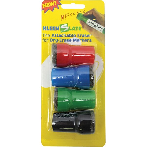 KleenSlate® Concepts Attachable Erasers; For Large Barrel, 4/Pk
