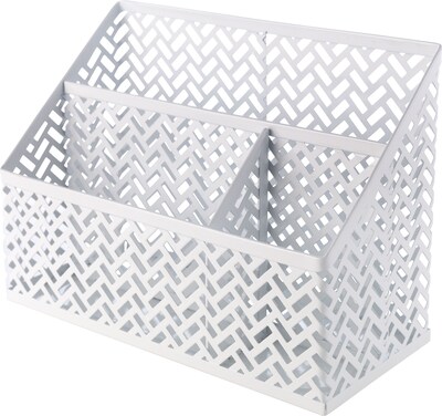 Quill Brand® White Zigzag Desk Organizer (26850)