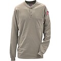 Workrite® Walls® 7 oz. Flame Resistant 1-Pocket Regular Henley Shirt, Khaki, 2XL