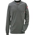 Workrite® Walls® 7 oz. Flame Resistant 1-Pocket Regular Henley Shirt, Dark Gray, Medium