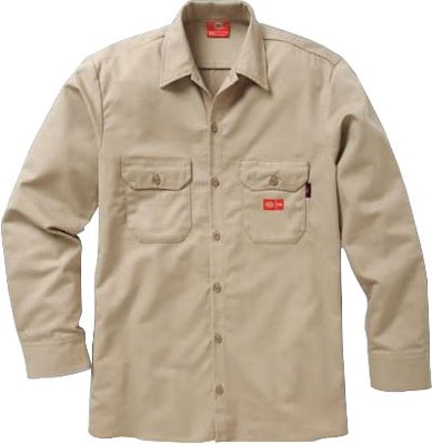 Workrite® Dickies® 7 oz. Amtex™ Flame Resistant 2-Pocket Regular Work Shirt, Khaki, 3XL