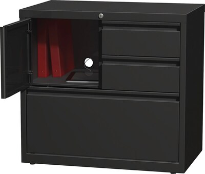 Lorell 30 Personal Storage Center Lateral File, Legal/Letter, Black (LLR60933)