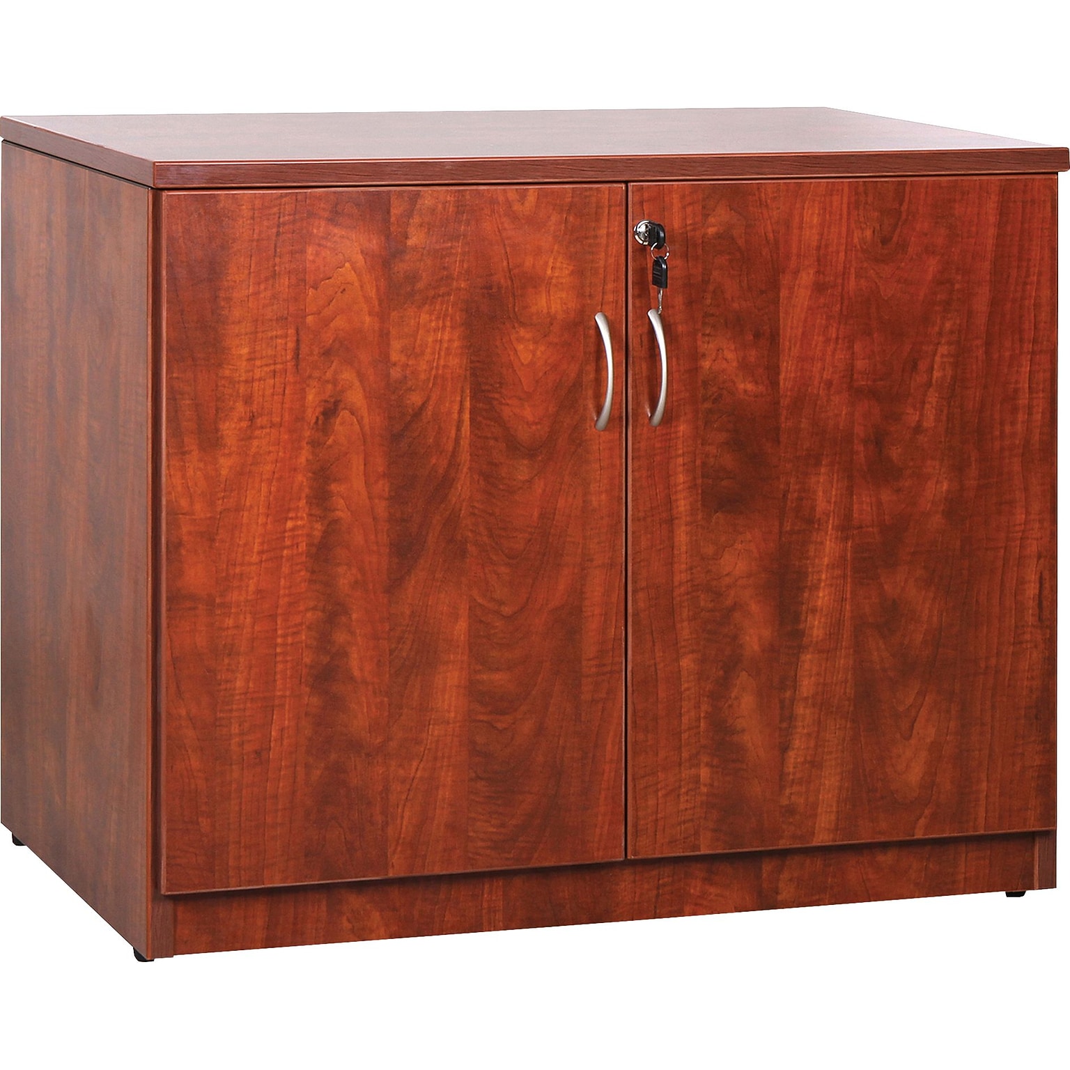Lorell Essentials Series 2-Door Storage Cabinet, 22.5D x 36W x 29.5H, Cherry (LLR69611)