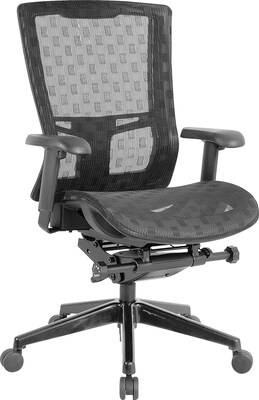 Lorell Checkerboard Design Mesh High-Back Chair, 26"W x 27.5"D x 46"H, Black (LLR85560)