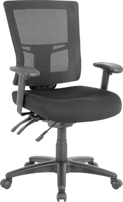 Lorell Swivel Mid Back Mesh Chair, Black